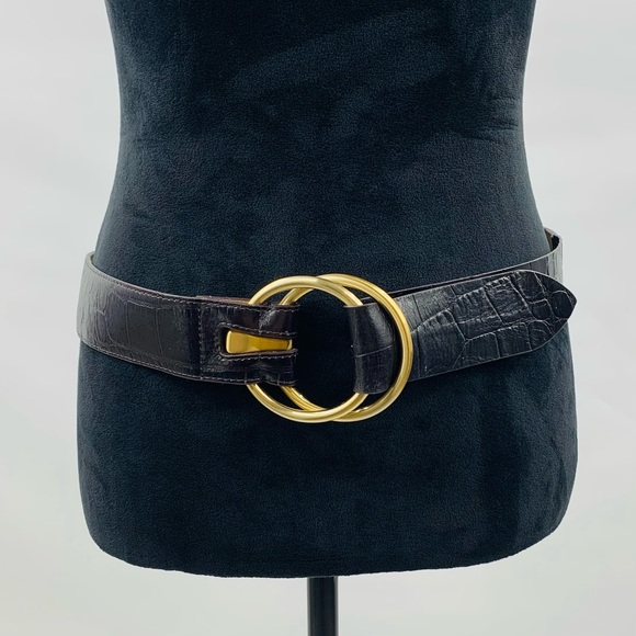 Ann Taylor Accessories - Ann Taylor Wide Dark Brown Leather Belt